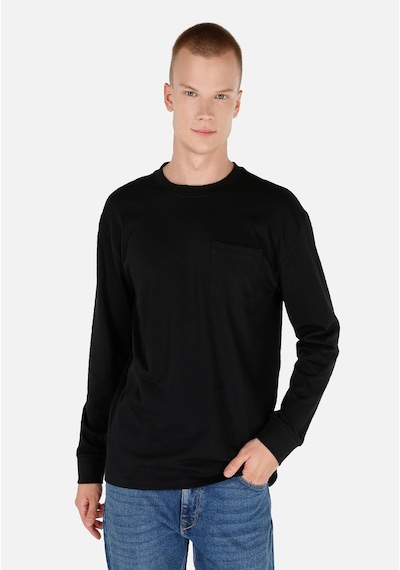 Colin's Colins Regular Fit Bisiklet Yaka Basic Siyah Erkek Uzun Kol Tişört Cl1065666 Siyah