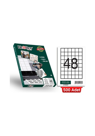 Herboy Hb-1348 35 X 35 Mm A4 Laser Etiket 500 Adet