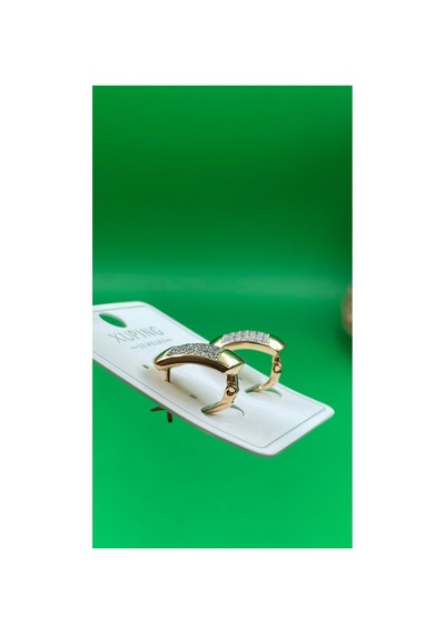 Xuping Rose Gold Renginde Şık Zirkon Taşlı Kadın Küpe Altın