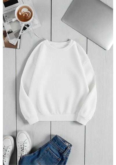 Uyguntarz Unisex Rome Itally Tasarım Baskılı Bisiklet Yaka Sweatshirt beyaz