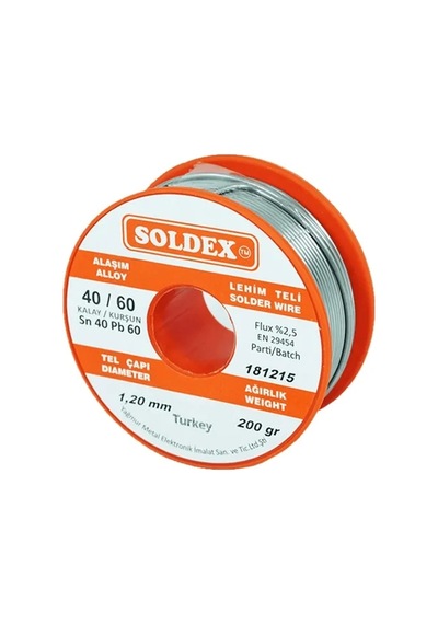 40-60 Lehim Teli 200 Gr 1.2 Mm - Sn:40 / Pb:60 6699b