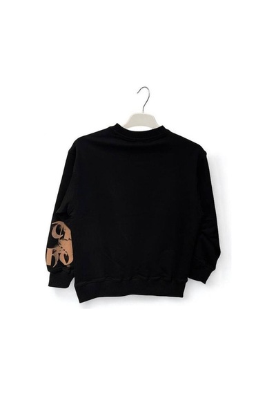 Carinos Erkek Çocuk Batik Desenli Coward Yazılı Sweatshirt-14847 Siyah