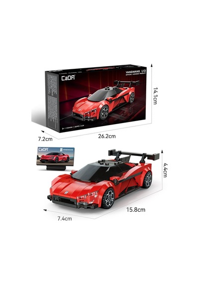 Cada 1:24 Yangwang U9 Supercar C55045w 291 Parça Oyuncak Yapım Seti Blok Araba