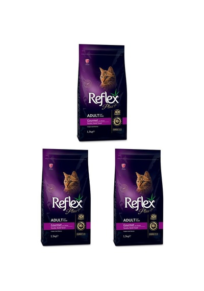 Reflex Plus Renkli Taneli Tavuklu Kedi Maması 3 x 1500 G