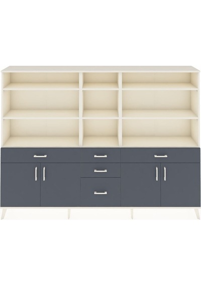 Arges Dolap 11 Raflı 5 Çekmeceli 4 Kapaklı 220x30x163 Aytaşı-antrasit Antrasıt - Aytası