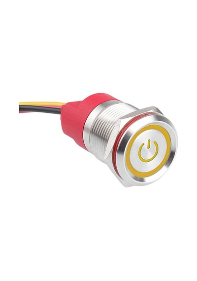 Wd19t-p1-ec 19mm Dokunmatik Touch Metal Buton - Sarı