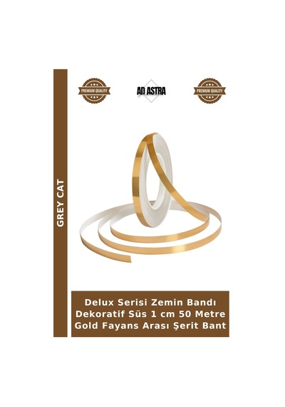 Delux Serisi Zemin Bandı Dekoratif Süs 1 Cm 50 Metre Gold Fayans Arası Şerit Bant