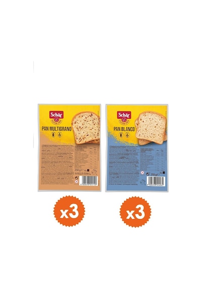 Schar 6'lı Glutensiz Ekmek Seti Pan Blanco Pan Multigrano 250g 6