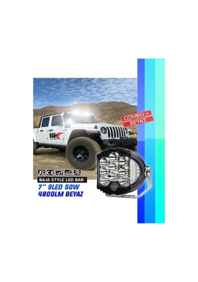 Offroad Projektör Beyaz Led Lamba 7 Inç Baja Stil 1 Adet