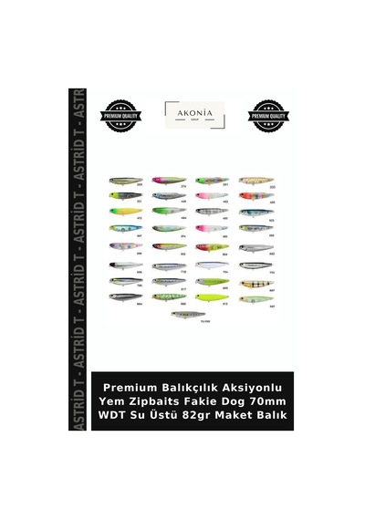Premium Balıkçılık Aksiyonlu Yem Zipbaits Fakie Dog 70mm Wdt Su Üstü 82gr Maket Balık