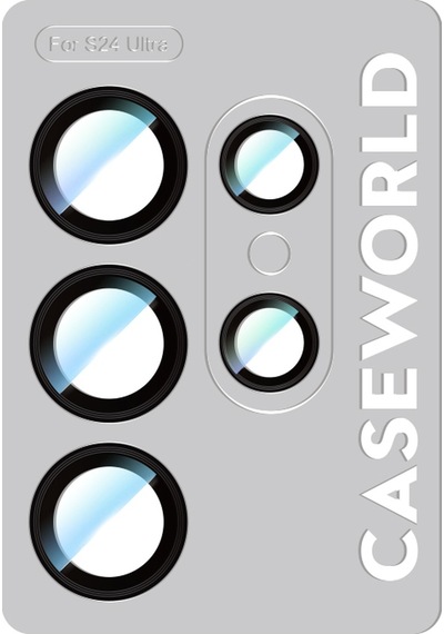 Galaxy Uyumlu S24 Ultra Caseworld Alloy Serisi Oleofobik Anti Reflective Kamera Lens Koruyucu Siyah