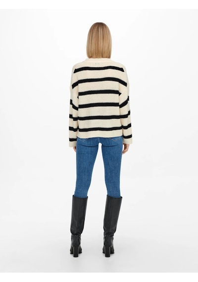 Jdy Jdyjusty L/s Stripe Pullover Kadın Kazak 15264902 Ekru