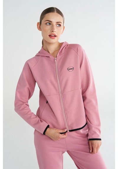 Hummel Tech Zip Hoodie 922436-3325 Pembe Kadın Fermaurlı Hoodie Pembe
