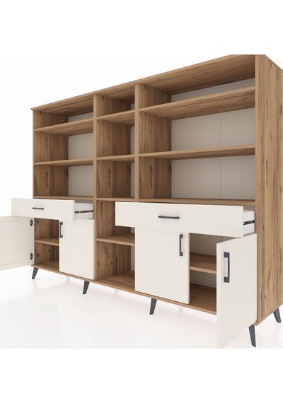 Hyperion Dolap 12 Raflı 2 Çekmeceli 4 Kapaklı 220x44x163 Çam-ayta Çam-aytaşı Hyperion Dolap 12 Raflı 2 Çekmeceli 4 Kapaklı 220x44x163 Çam-ayta Çam-aytaşı