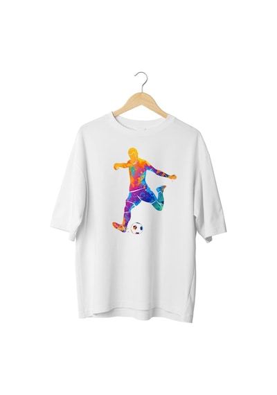 Panda Baskı Tekstil Futbolcu Özel Tasarım Tshirt Beyaz