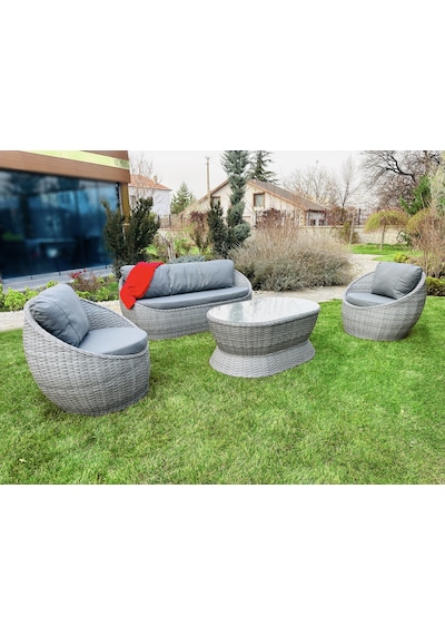 Monalin Home Garden Dubaı 5 Kişilik Ekstra Lüks Rattan El Örgü Oturma Grubu Minderli & Camlı & Masalı Oturma Grubu Gri Monalin Home Garden Dubaı 5 Kişilik Ekstra Lüks Rattan El Örgü Oturma Grubu Minderli & Camlı & Masalı Oturma Grubu Gri