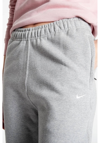 Nike Solo Swoosh Fleece Pant Pamuklu Şardonlu Bol Kesim Yüksek Bel Kadın Eşofman Altı Gri