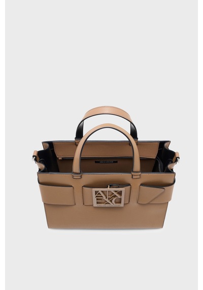 Armani Exchange Logolu Çıkarılabilir Askılı Çanta Kadın Çanta 9426890 A874 U6186 Taba