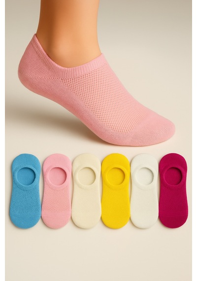Tibo 6 Çift Burun Dikişsiz Kız Çocuk Sneakers Görünmez Çorap Çok Renkli