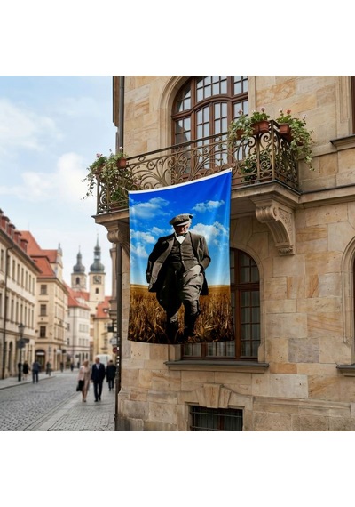 Atatürk Başak Tarlasında Yürürken Portre Poster Bayrak Premium Raşel Kumaş Ata60 Diğer