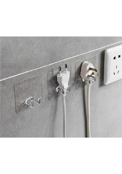 Güçlü Yapışkanlı Banyo Mutfak Ürün Priz Askılığı 1 Adet-al4268 Şeffaf