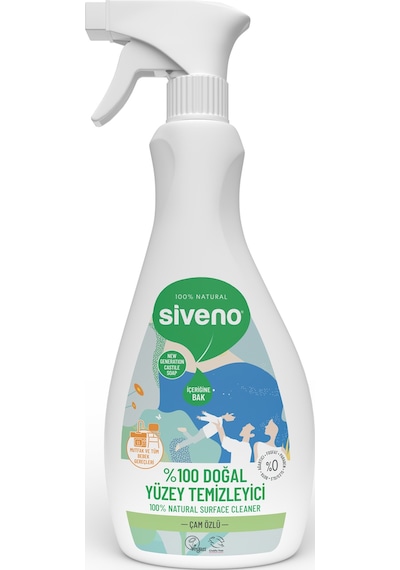 Siveno %100 Doğal Yüzey Temizleyici Bitkisel Leke Çıkarıcı Mermer Fayans Ahşap Yüzeyler 500 ML