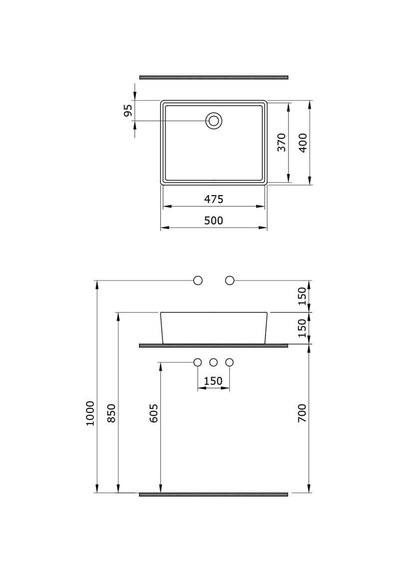 Bocchi Milano 50 CM Çanak Lavabo Mat Buz Mavisi