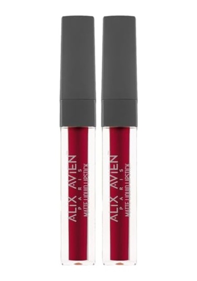 Uzun Süre Kalıcı Kadifemsi Kuruma Yapmayan Mat Likit Ruj - Matte Liquid Lipstick 523 Berry Red 2 Paketi Genel