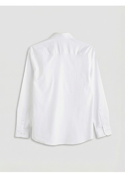 Lcw Busıness Beyaz Slim Fit Armürlü Erkek Basic Gömlek