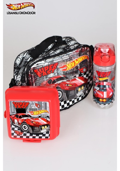 Dekomus İle Yeni Sezon Lisanslı Hot Wheels Beslenme Çantası, 2 Katlı Beslenme Kabı Ve 500 Ml Matara Seti Diğer