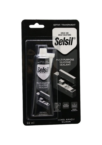 Selsil 2550 Genel Amaçlı Şeffaf Silikon 50ml- 12'li Paket