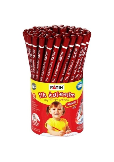 Fatih Kurşun Kalem Jumbo Üçgen Başlangıç Kalemi Kırmızı 72 Li Paket