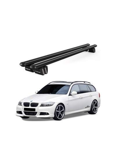 Pençe Bmw 3 Series Touring E91 2008-2012 Uyumlu Siyah Ara Atkı Port Bagaj Tavan Barı
