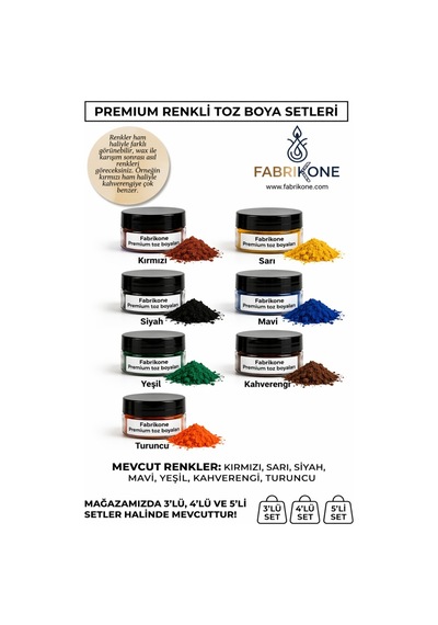 3'lü Set Premium Parafin Soya Wax Toz Mum Boyası Hobi Seti - 5 Cc Kırmızı, Sarı, Mavi Bkfab3ksrm5g Çok Renkli