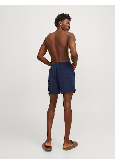 Jack & Jones Jack Jones Yazılı Erkek Deniz Şortu 12253118 Siyah
