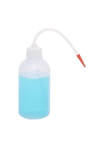 Borox Plastik Piset PE Plastik Uzun Form Renkli Yıkama Şişesi Şeffaf 250 ML