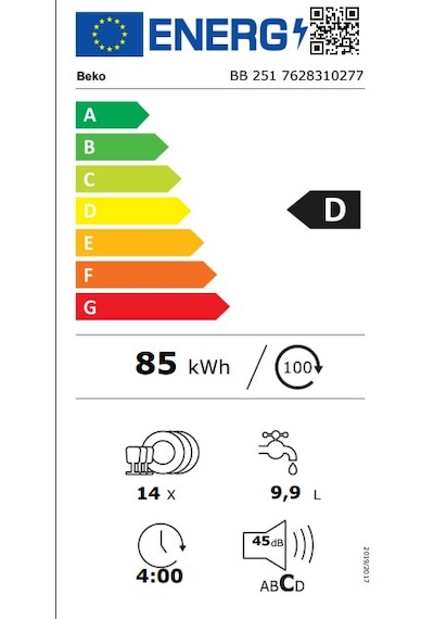 Beko BB 251 5 programlı 14 Kişilik Tam Ankastre Bulaşık Makinesi