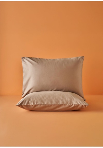 Bella Maison %100 Pamuk Saten Çift Kişilik Lastikli Çarşaf Seti Vizon 160x200x35 Cm Vizon