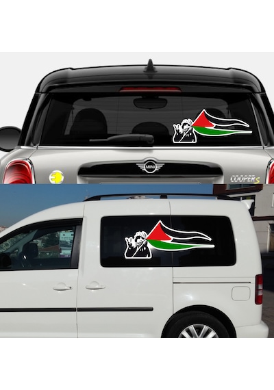 Özgür Filistin Sticker - Filistin Bayrak Sticker - 02509 15x6 Cm