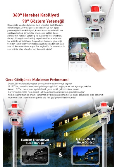 Ids -14mp - Gece Görüşlü - Elektrikli 4g Sım Kartlı Güvenlik Kamerası