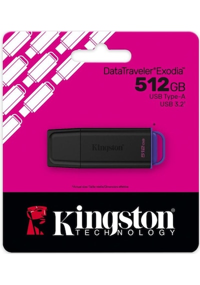 Kingston Dtxg2-512gb 512gb Portable Usb 3.2 Gen 1 Datatraveler Exodia Black-purple Flash Bellek