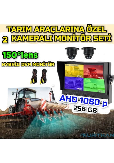 10'' Dvr Ekran 2 Adet 150 Derece Ahd 1080p Ultra Mini Kamera 12 V