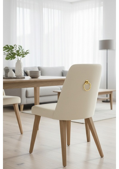 Halka Sarkaç Kulp - Altın Sarı Sandalye Arkası Mobilya Kulbu - Üstten Vidalı - 60 Mm Çap Altın Sarı