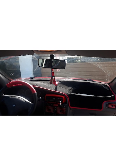 1996-2001 Modellerine Uygun Fiat Palio Torpido Koruma Halısı Siyah Kenar Renk Kırmızı