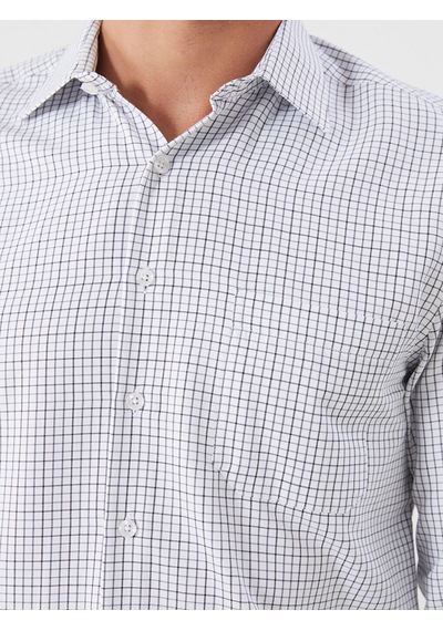 Lcw Busıness Siyah Regular Fit Uzun Kollu Ekose Gabardin Erkek Gömlek