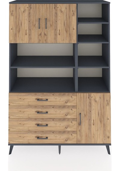 Hyperion Dolap 9 Raflı 4 Çekmeceli 3 Kapaklı 132x44x195 Antrasit-çam/çam Atlas Çam/atlas Çam Hyperion Dolap 9 Raflı 4 Çekmeceli 3 Kapaklı 132x44x195 Antrasit-çam/çam Atlas Çam/atlas Çam