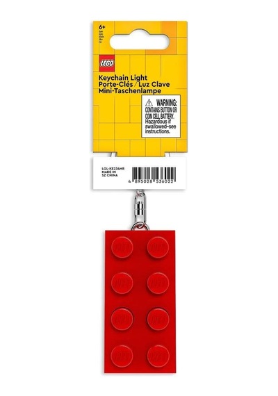 Lego Iconic Ke234hr Brick 2x4 Red Led Key Chain