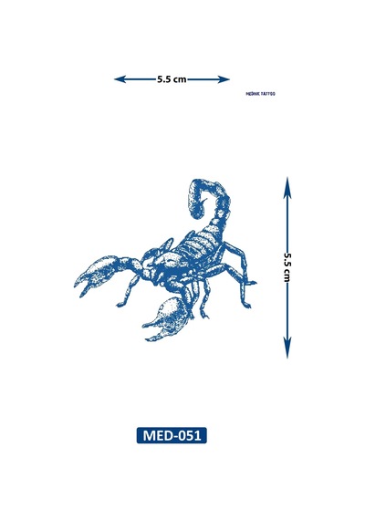 Akrep 5 Cm Minimal Geçici Dövme Yarı Kalıcı Geçici Dövme