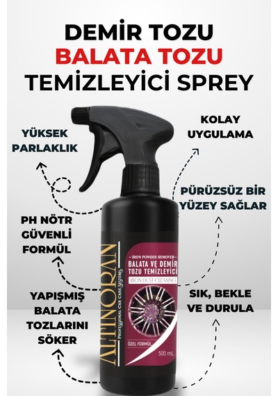 Profesyonel Derin Temizlik Ve Uzun Süreli Koruma Seti Ph Nötr Demir Tozu Sökücü 500ml + Titanium Seramik Wax 100gr