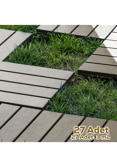 Porsima 1177 27li Bahçe Balkon Teras Zemin Döşemesi Karosu Latte